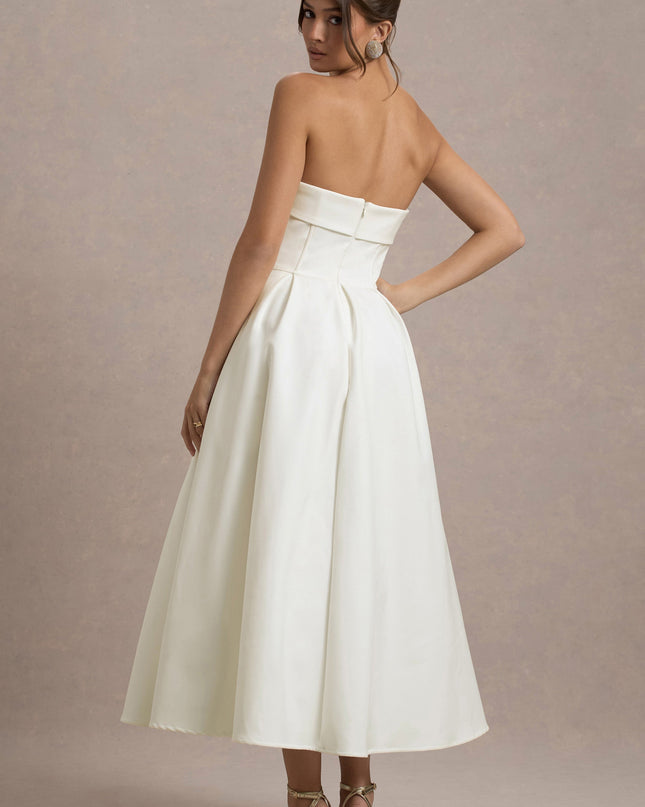 Luna Fontenot | Elegant Strapless Midi Dress