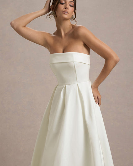 Luna Fontenot | Elegant Strapless Midi Dress