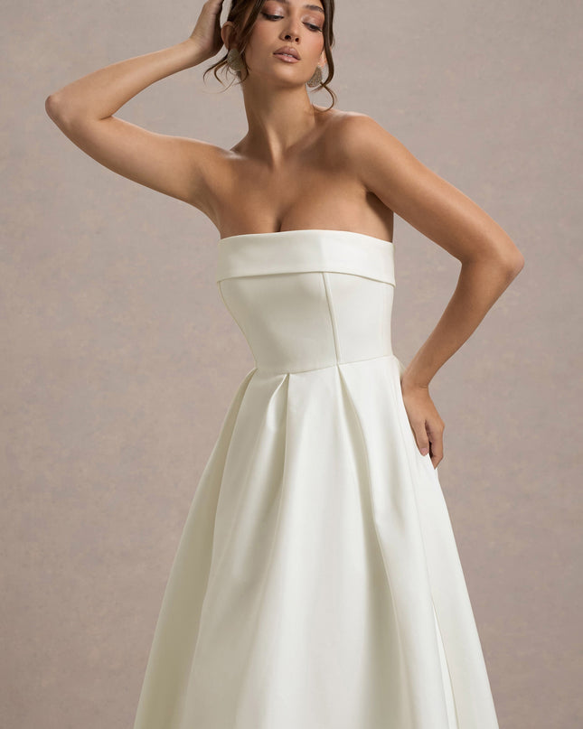 Luna Fontenot | Elegant Strapless Midi Dress