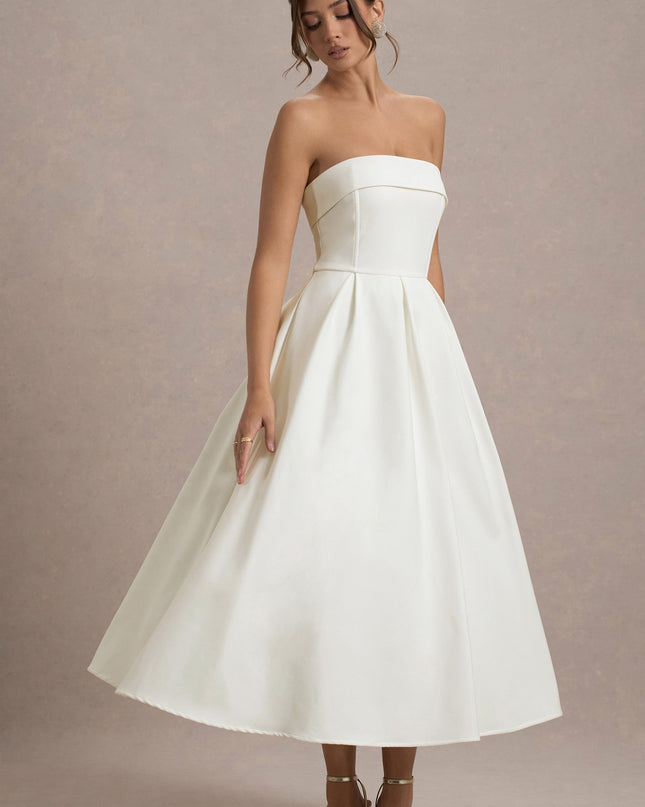 Luna Fontenot | Elegant Strapless Midi Dress