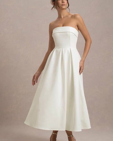 Luna Fontenot | Elegant Strapless Midi Dress