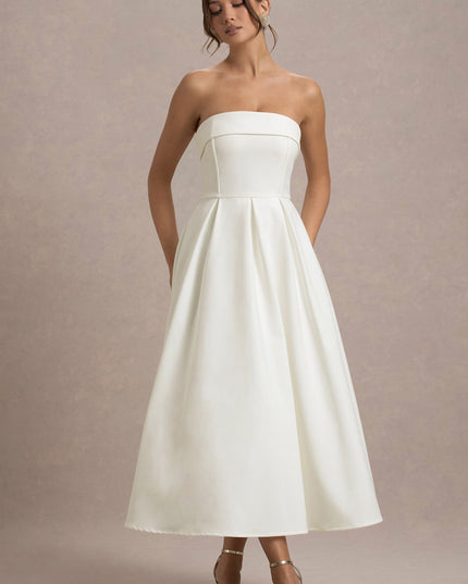 Luna Fontenot | Elegant Strapless Midi Dress