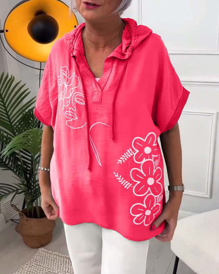Lory | Floral Hooded Blouse