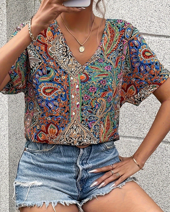 Sara | Moonlit V-Neck Blouse