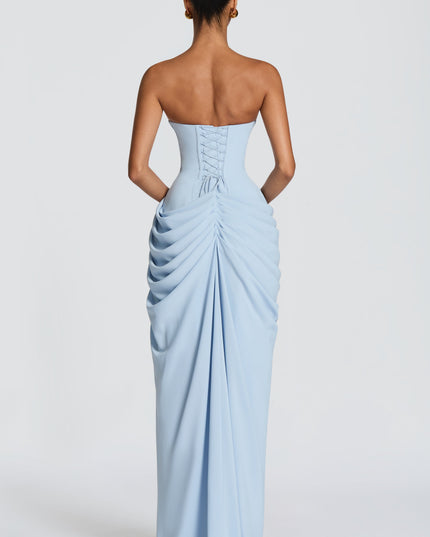 Zara Devereux | Dramatic Strapless Maxi Dress with Draping