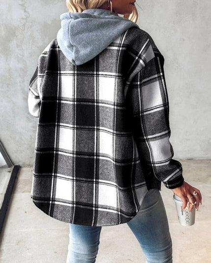 Lorenza | Checkered Hooded Jacket