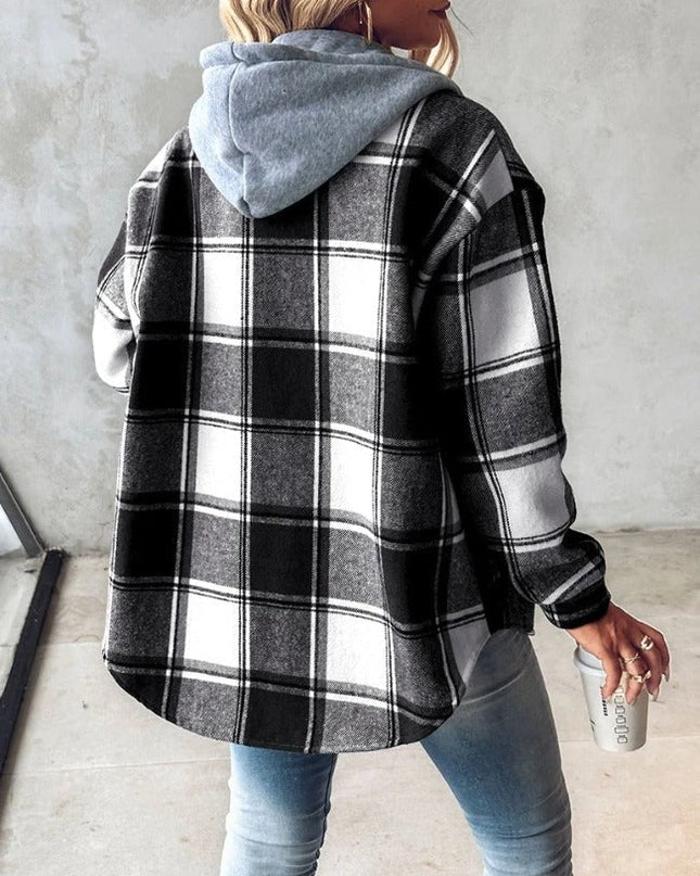 Lorenza | Checkered Hooded Jacket