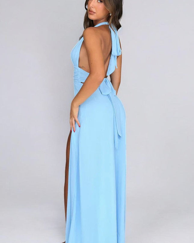 Jolie Auclair | Elegant Halter Maxi Dress