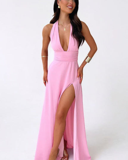 Jolie Auclair | Elegant Halter Maxi Dress