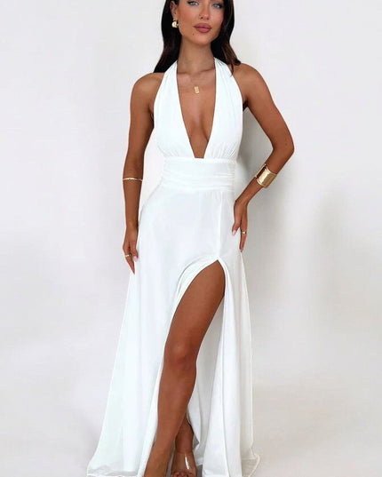 Jolie Auclair | Elegant Halter Maxi Dress
