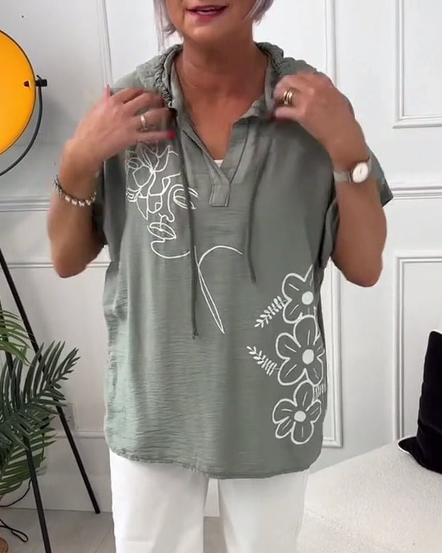 Lory | Floral Hooded Blouse