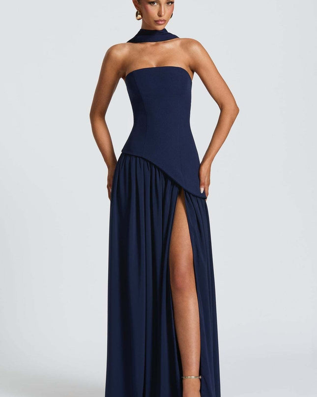 Sofia Lambert | Strapless Maxi Dress with Choker Detail