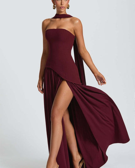 Sofia Lambert | Strapless Maxi Dress with Choker Detail