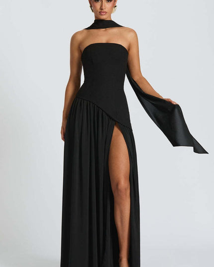 Sofia Lambert | Strapless Maxi Dress with Choker Detail
