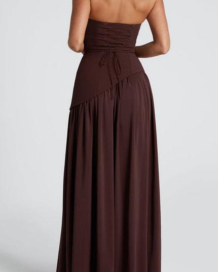 Sofia Lambert | Strapless Maxi Dress with Choker Detail