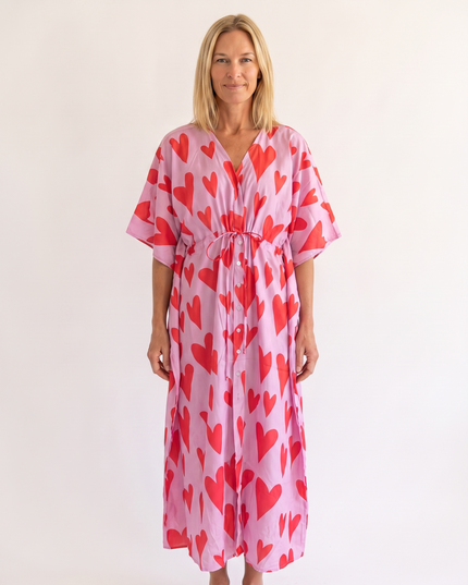 Woman wearing bohemian resort maxi dress