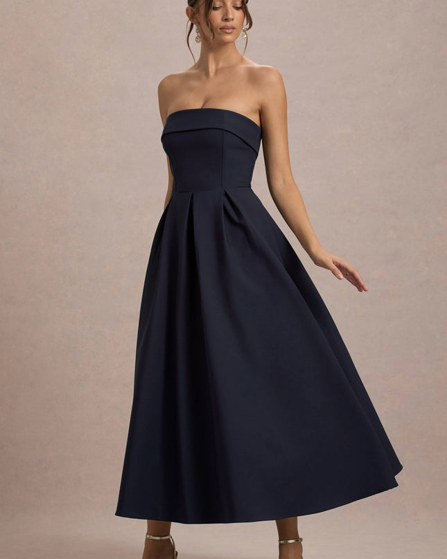 Luna Fontenot | Elegant Strapless Midi Dress