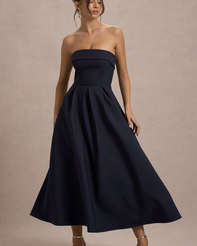 Luna Fontenot | Elegant Strapless Midi Dress