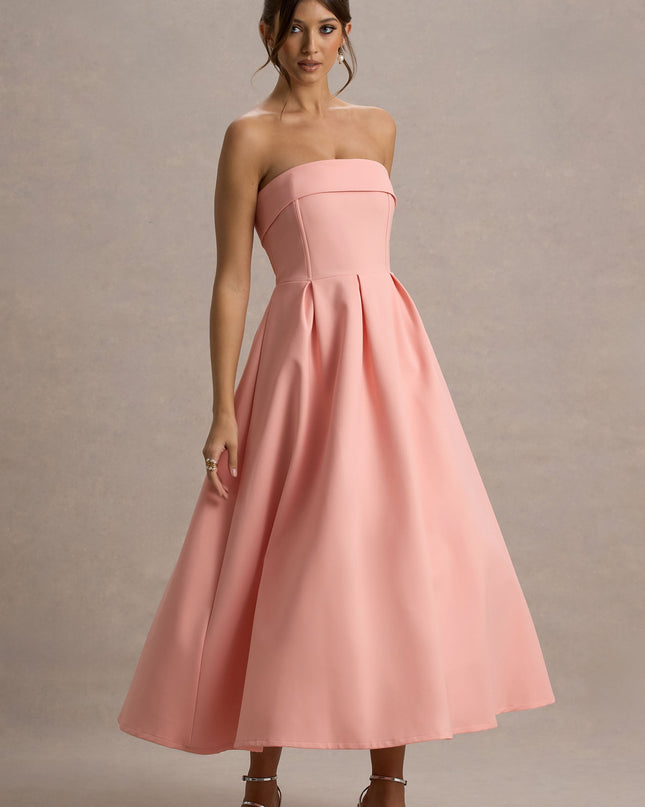 Luna Fontenot | Elegant Strapless Midi Dress