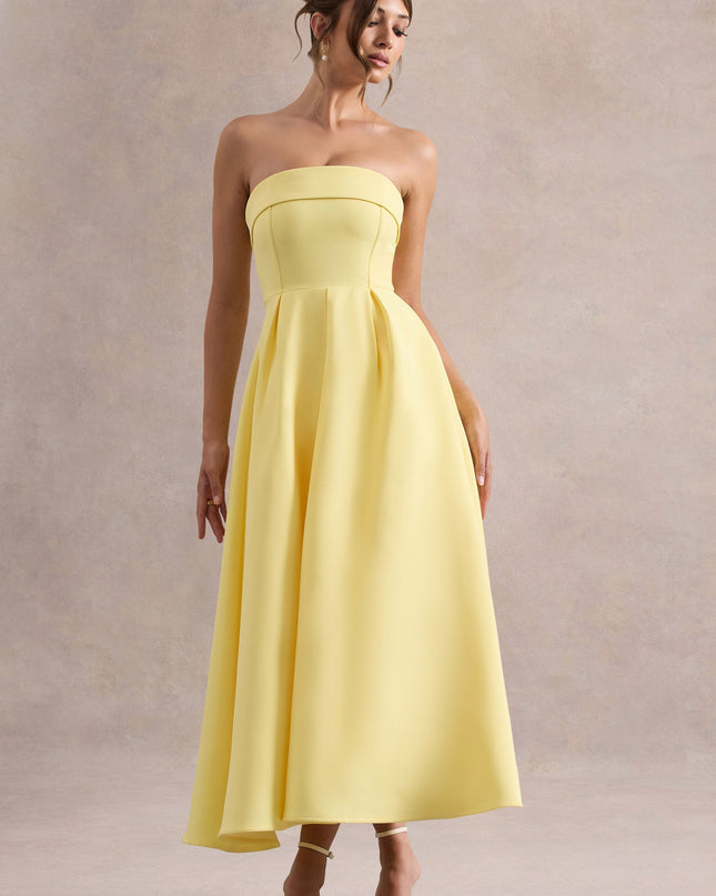 Luna Fontenot | Elegant Strapless Midi Dress