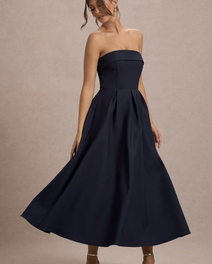 Luna Fontenot | Elegant Strapless Midi Dress