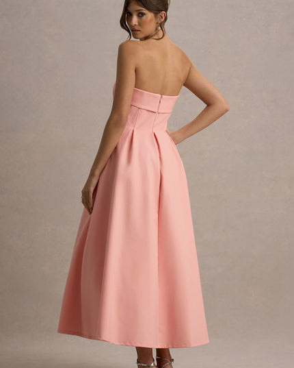 Luna Fontenot | Elegant Strapless Midi Dress