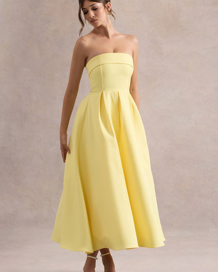 Luna Fontenot | Elegant Strapless Midi Dress