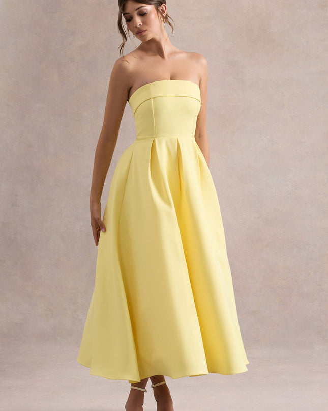 Luna Fontenot | Elegant Strapless Midi Dress