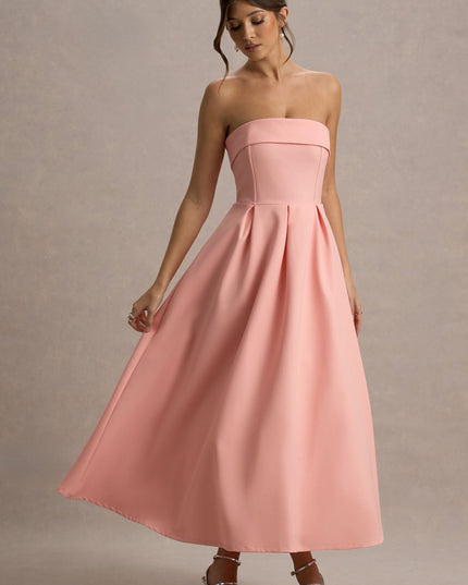 Luna Fontenot | Elegant Strapless Midi Dress