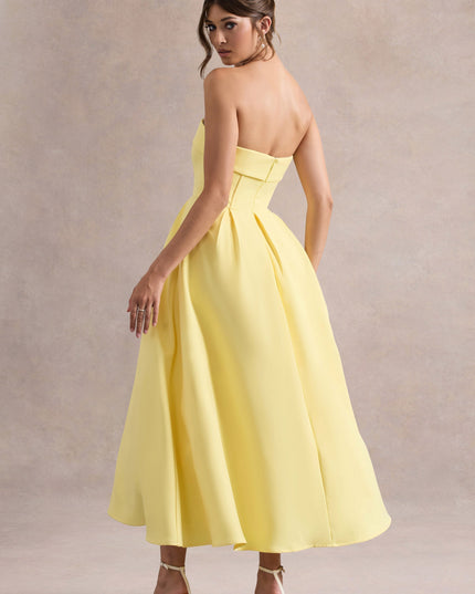 Luna Fontenot | Elegant Strapless Midi Dress