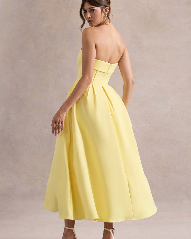 Luna Fontenot | Elegant Strapless Midi Dress